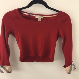 Red Burberry Crop Top